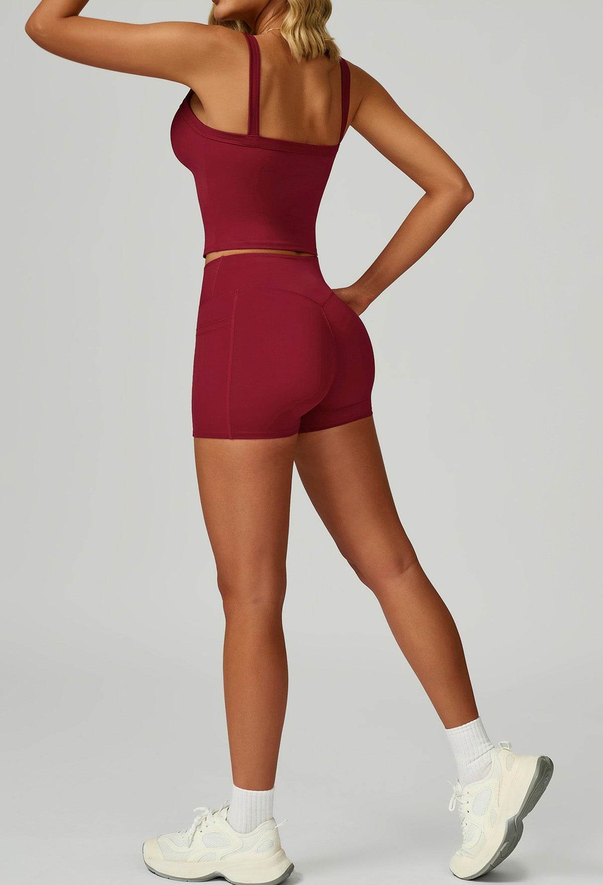 Activewear Set with Wide Strap Tank Top and Short - Artadvier