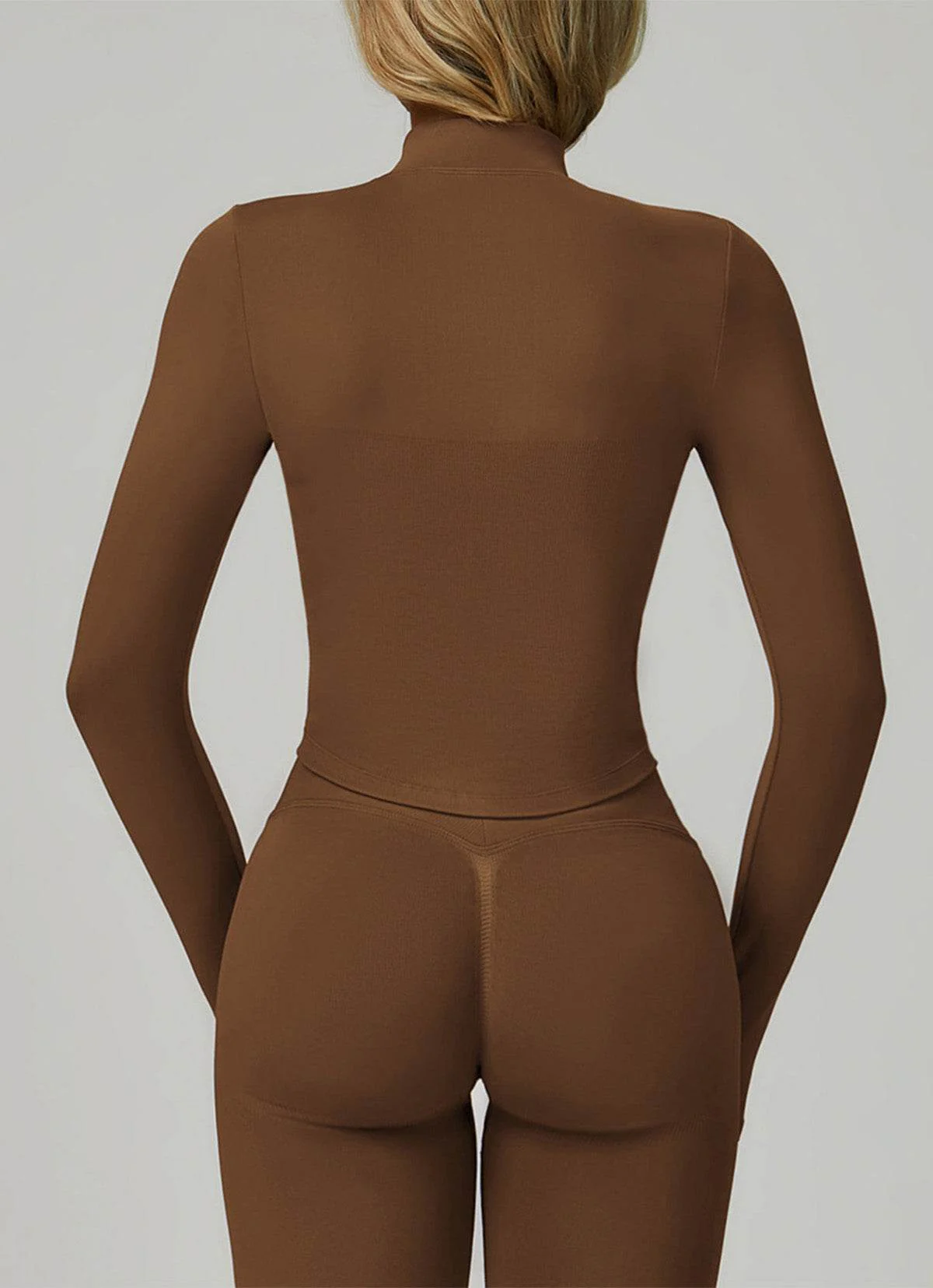 Full Zip Cropped Workout Jacket with Thumb Holes - Artadvier