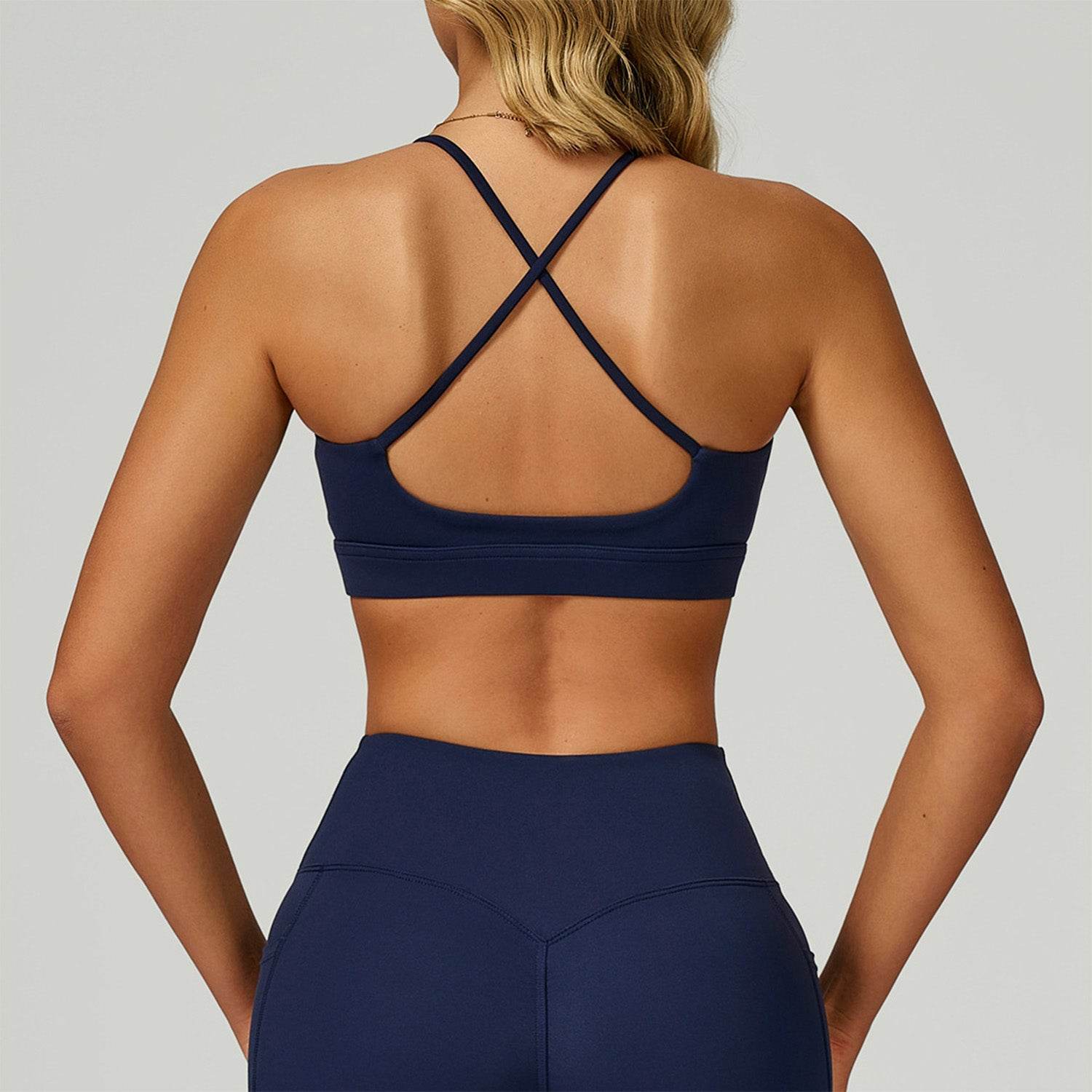 Cross Back Yoga Bra with Removable Chest Pad - Artadvier