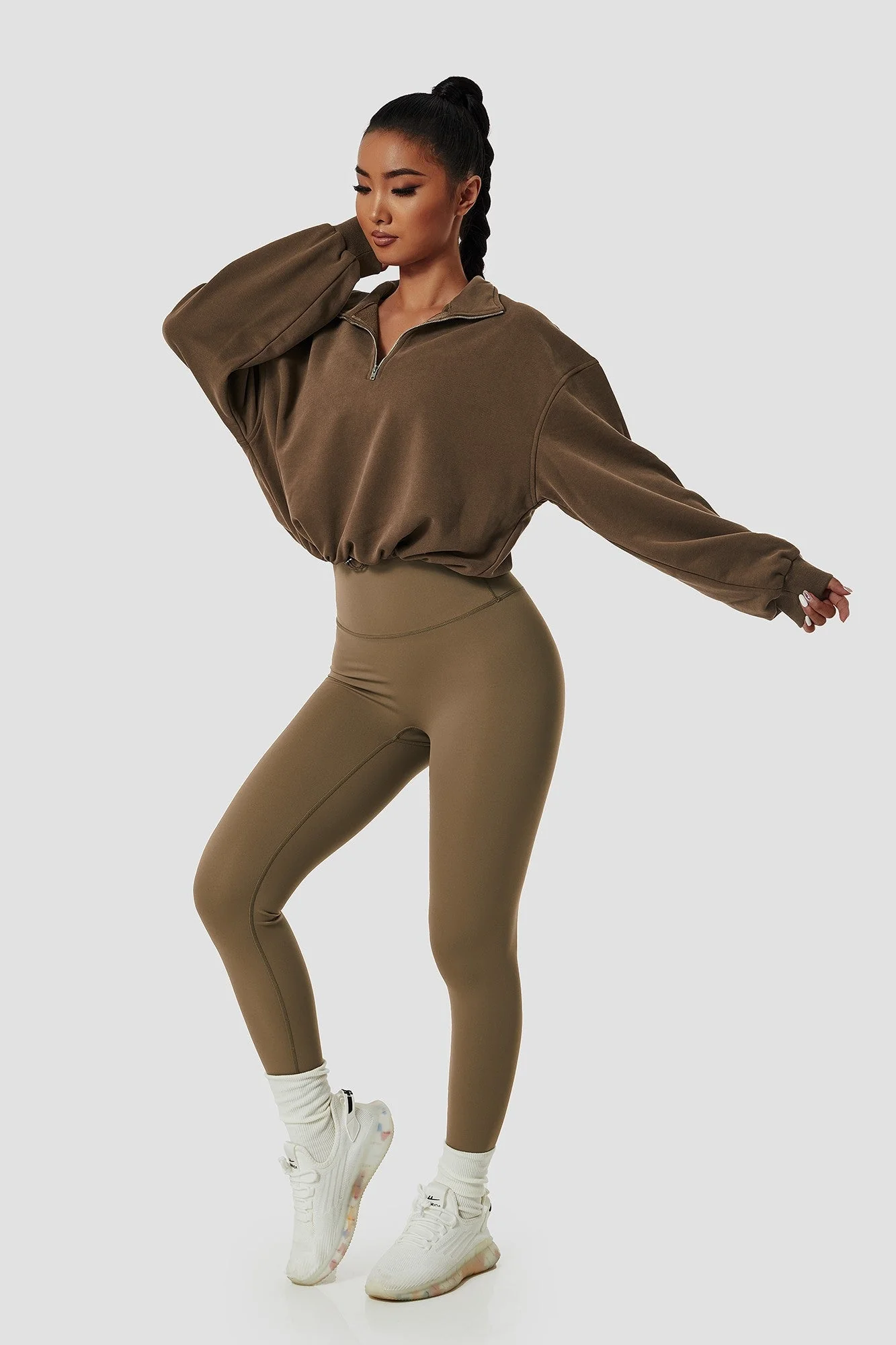 Half-Zip Pullover Sweatshirt Relaxed Fit - Artadvier