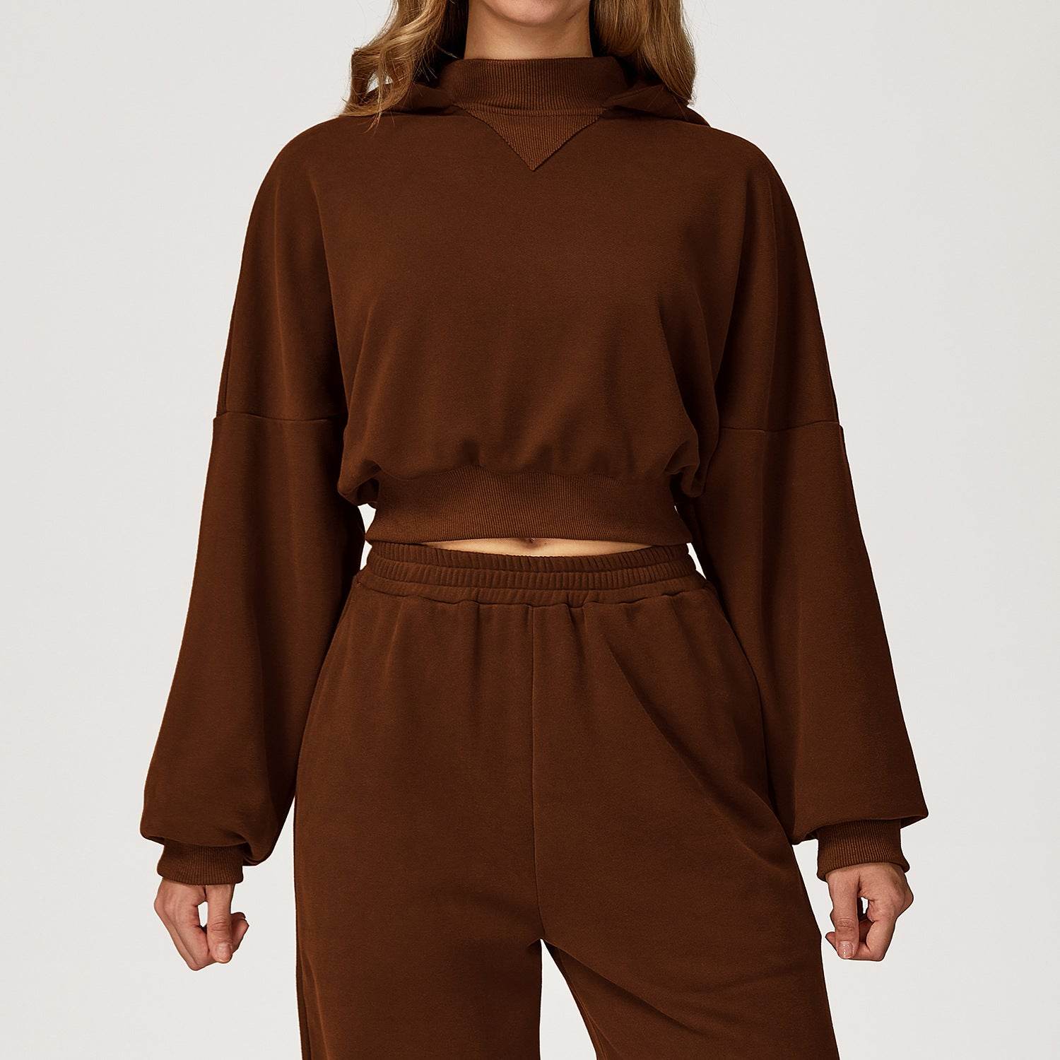 Long Sleeve Crop Sweatshirt Casual Hoodie - Artadvier