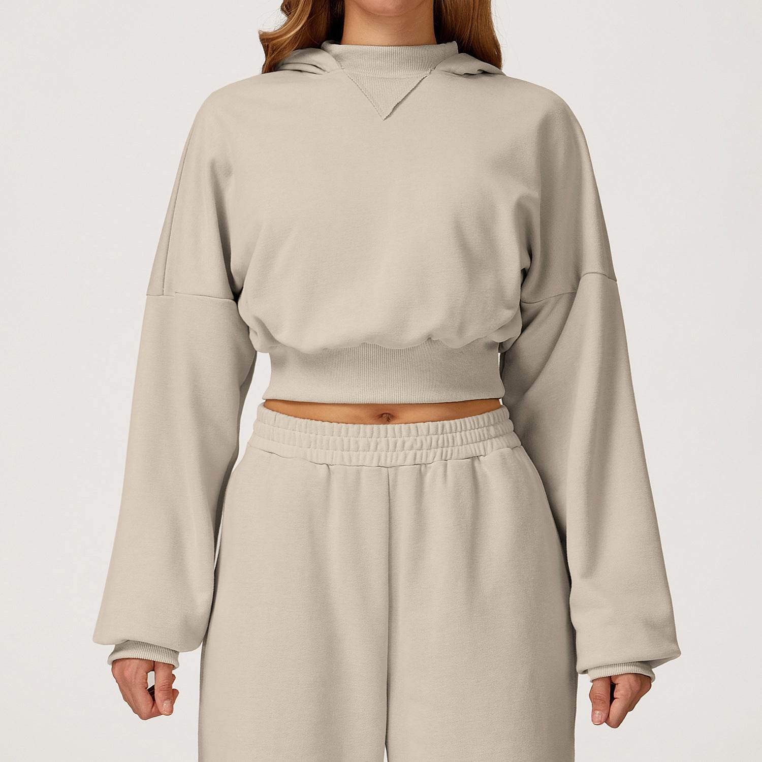 Long Sleeve Crop Sweatshirt Casual Hoodie - Artadvier