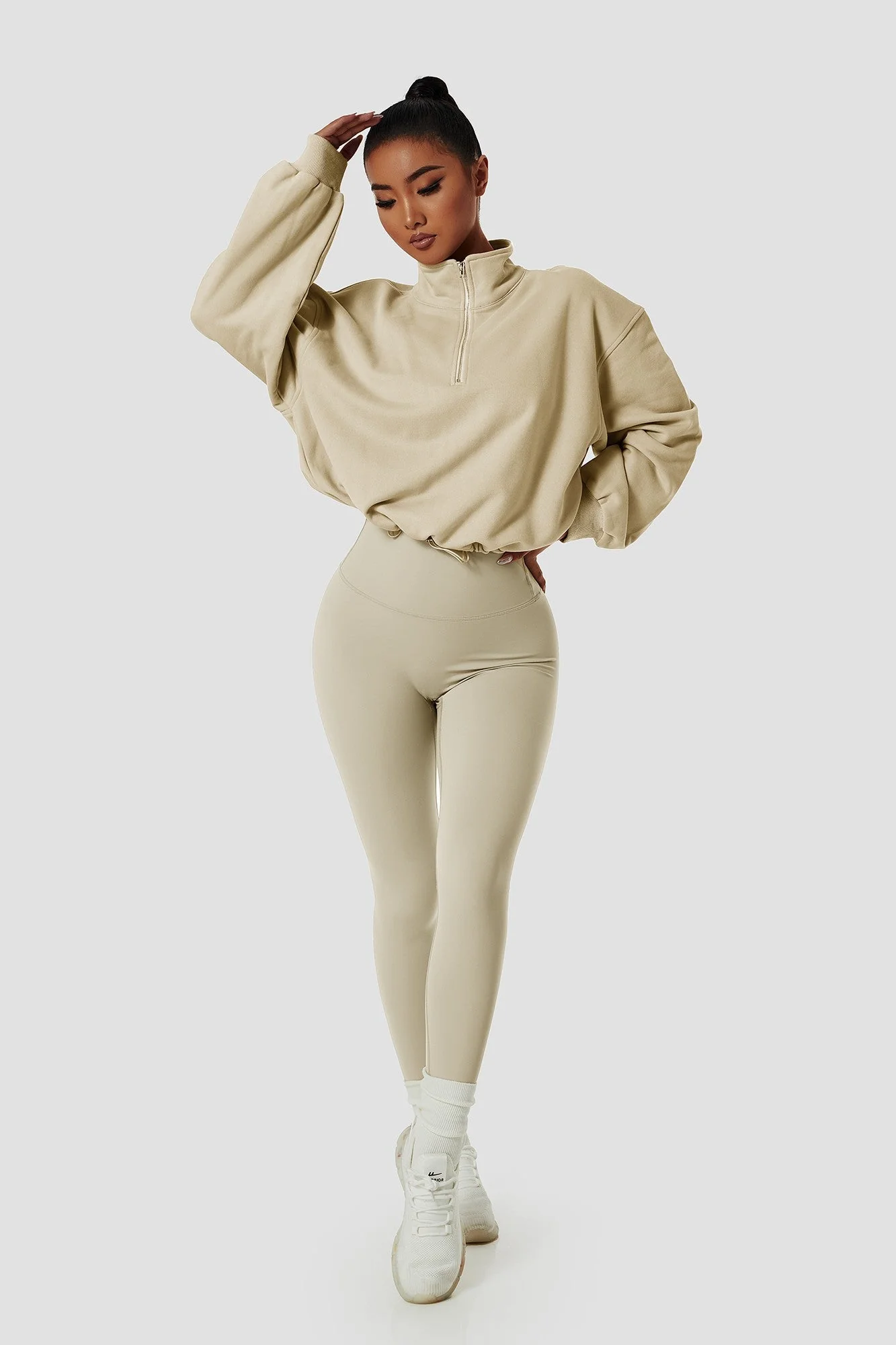 Half-Zip Pullover Sweatshirt Relaxed Fit - Artadvier