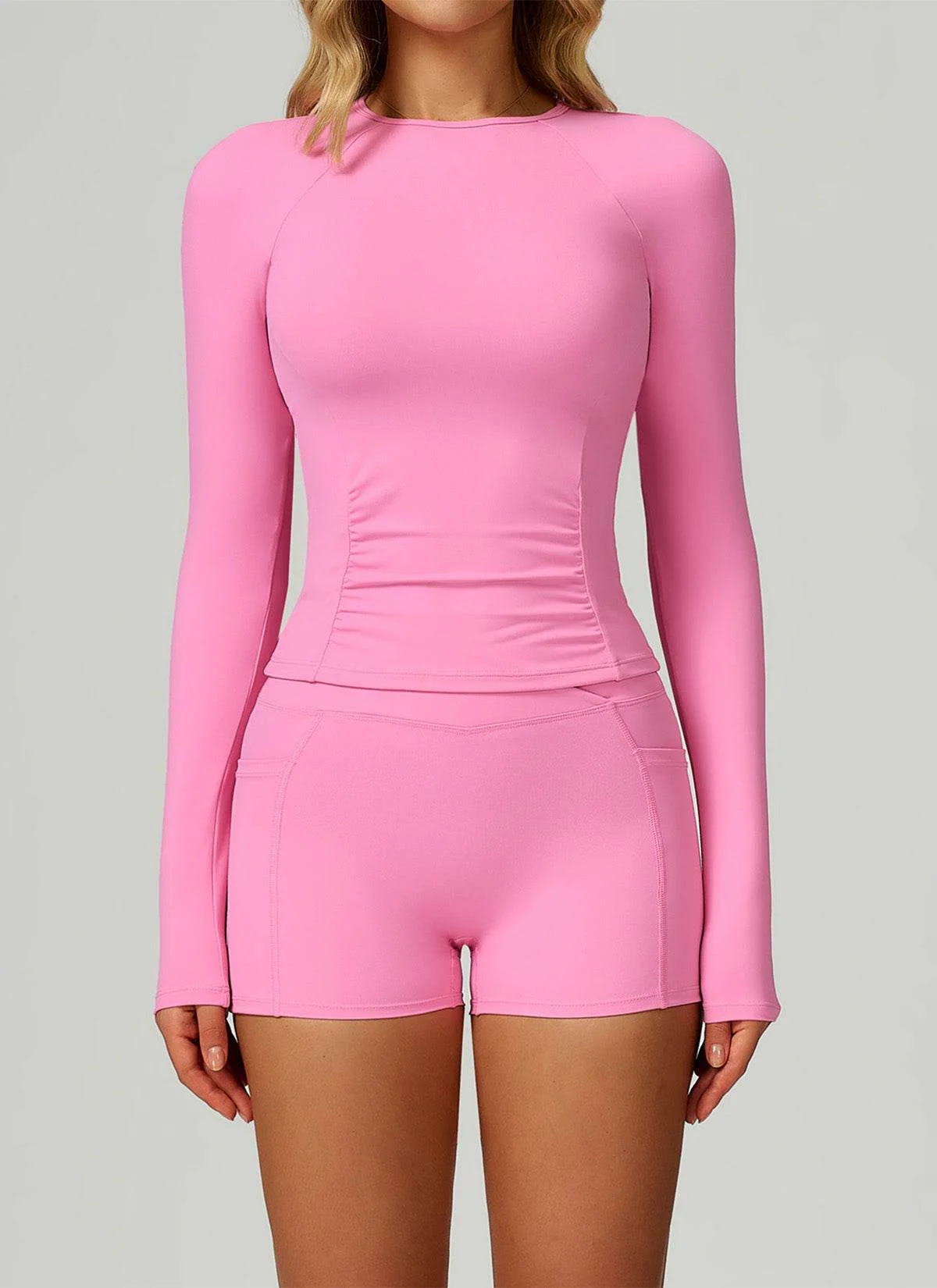 Sport Set with Long Sleeve Crew Neck T-Shirt and Short - Artadvier