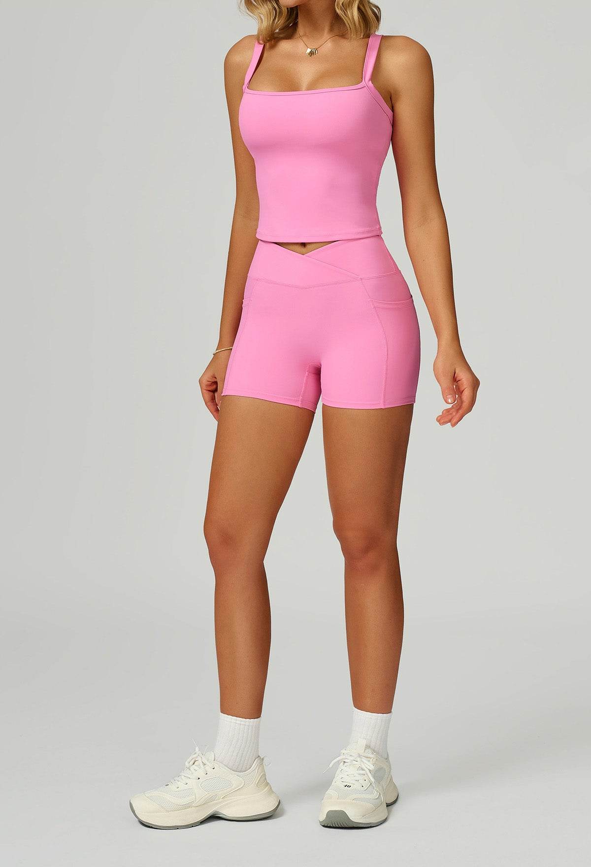 Activewear Set with Wide Strap Tank Top and Short - Artadvier