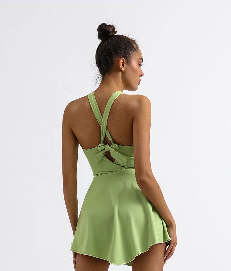 Cross Back Tennis Dress with Built Short - Artadvier