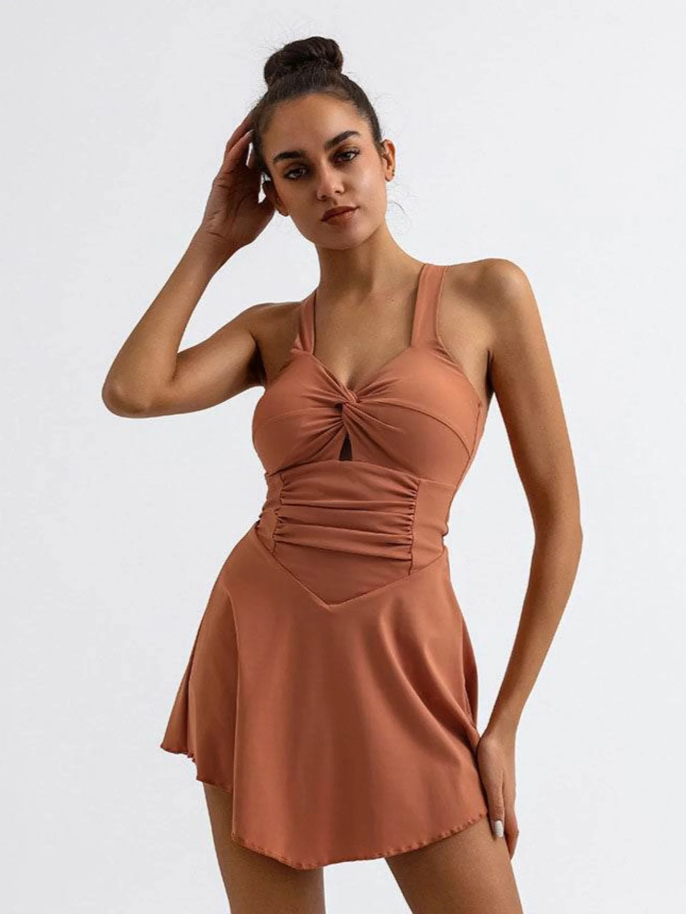 Cross Back Tennis Dress with Built Short - Artadvier